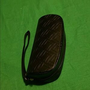 Black Embossed Wristlet Clutch